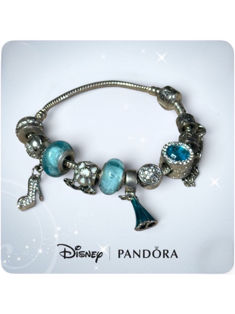 Pandora Silver Charm Bracelet with Disney Charms
